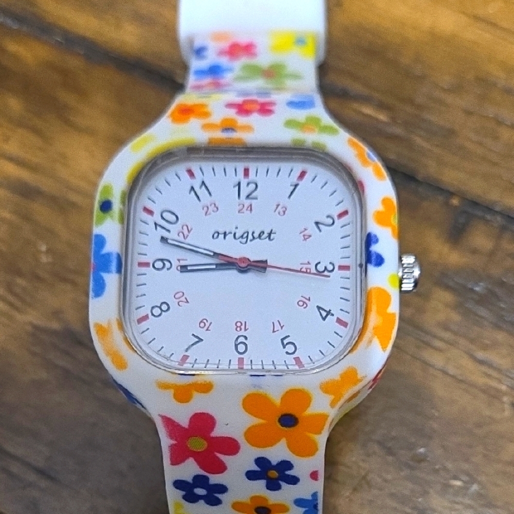 Origset Watch with Colorful Floral Design
